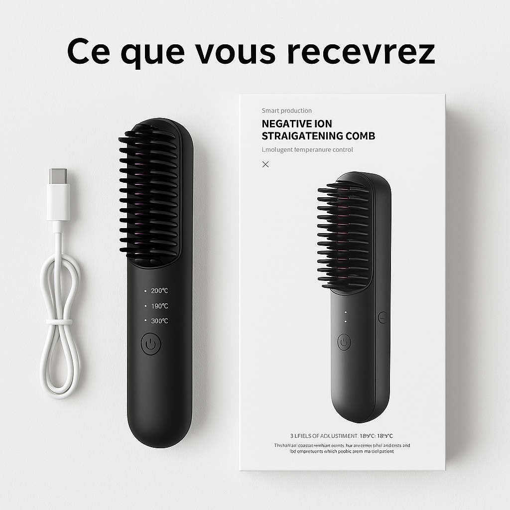 Peigne Lisseur Cheveux - Portatif