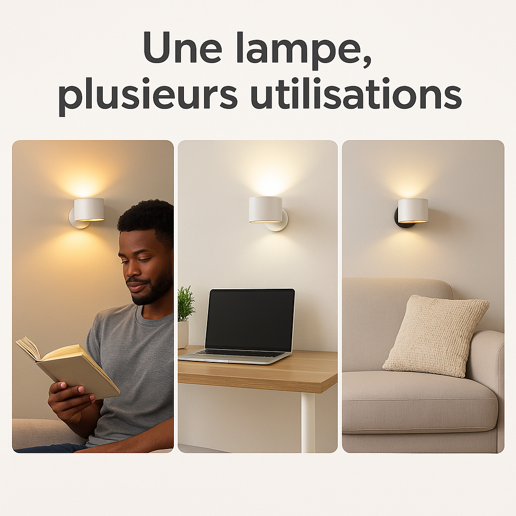Lampe Murale Rechargeable – Double Éclairage Haut & Bas
