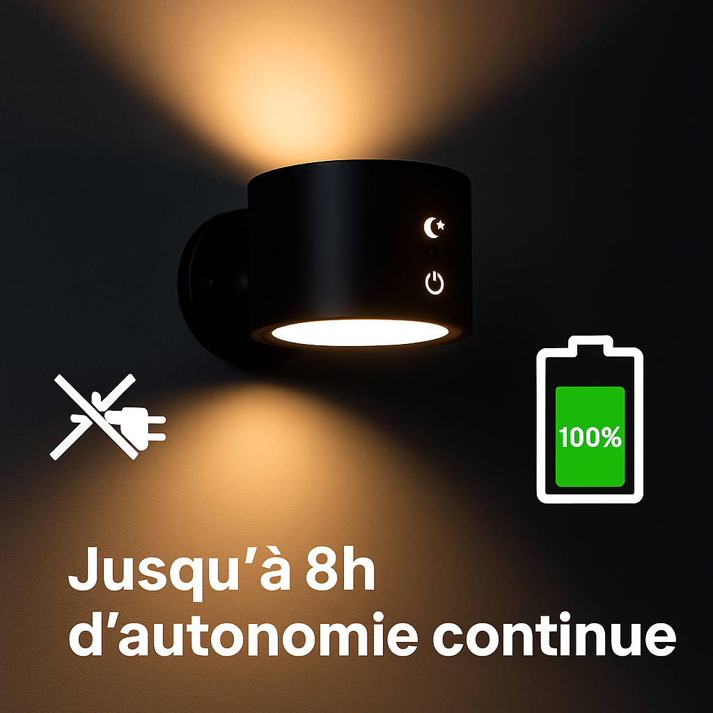 Lampe Murale Rechargeable – Double Éclairage Haut & Bas