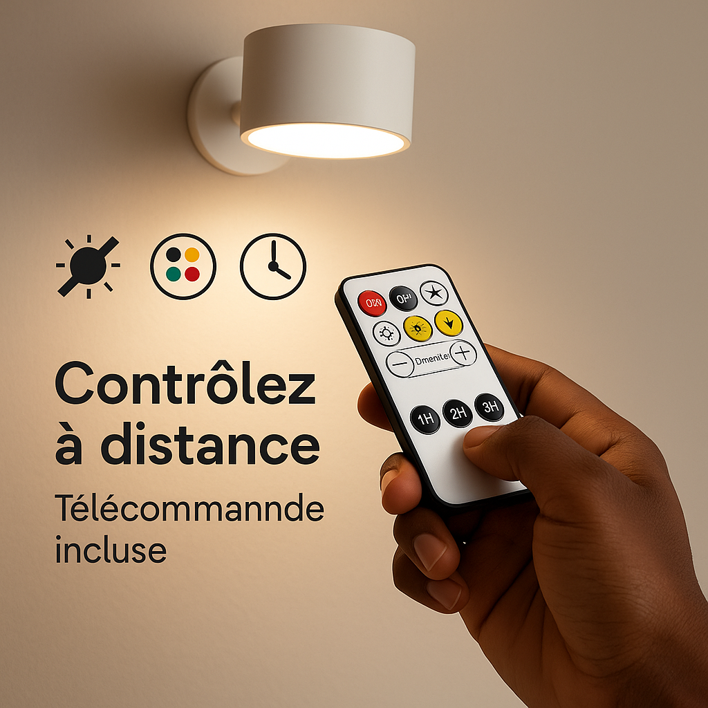 Lampe Murale Rechargeable – Double Éclairage Haut & Bas
