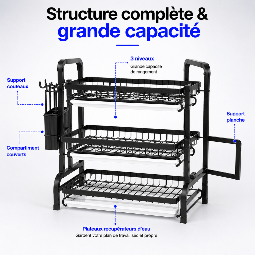 Organiseur Vaisselle Multifonction 3 Niveaux™