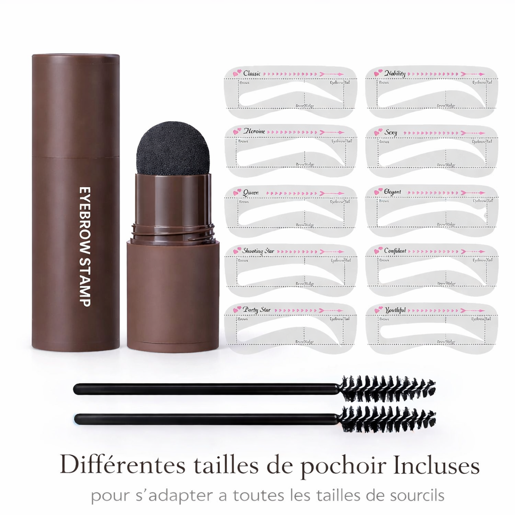 Kit Tampon à Sourcils Pro – Résultat Naturel (Couleurs Marron & Noir)