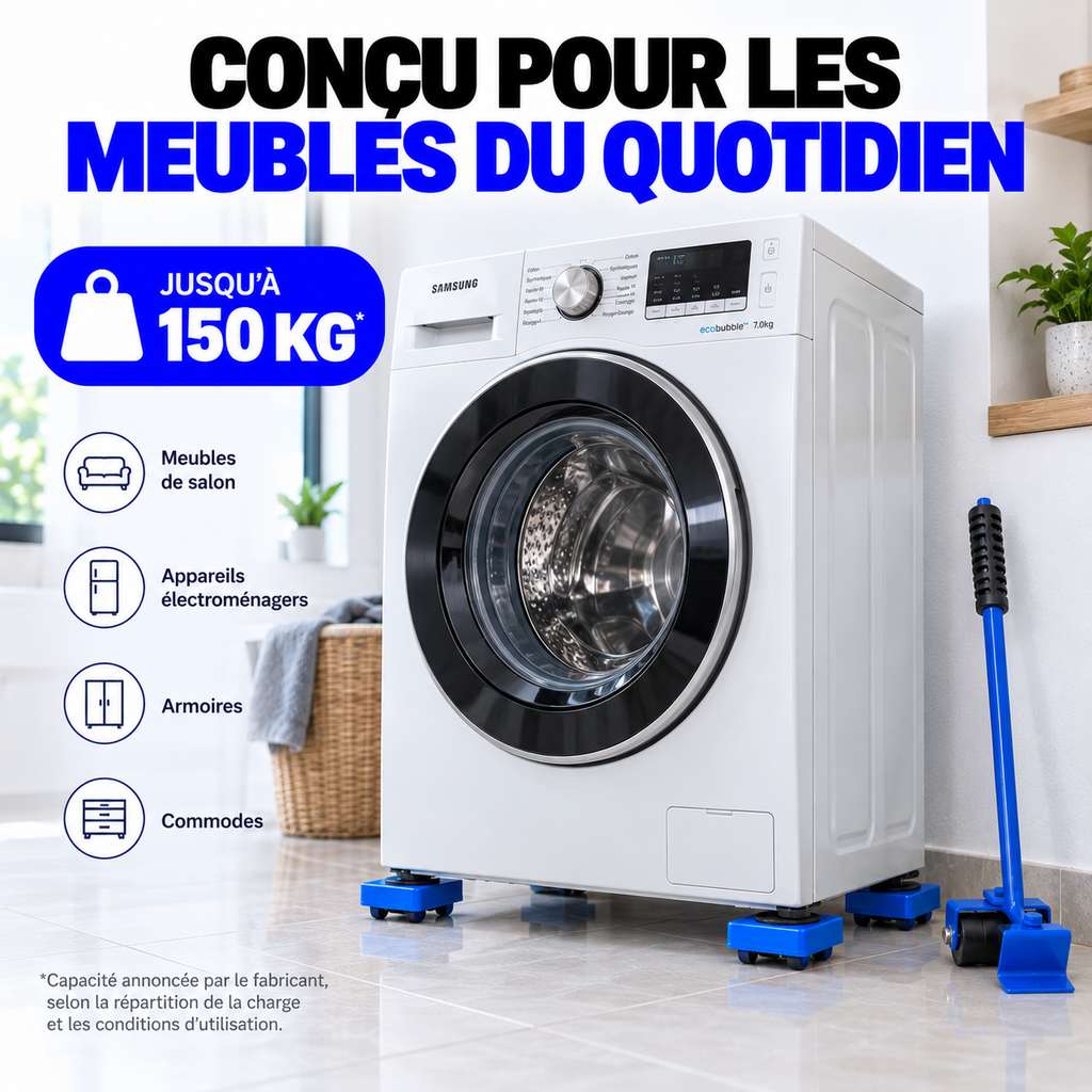 Kit Déplace-Meubles Facile™ – Déplacez vos Meubles Lourds Sans les Porter