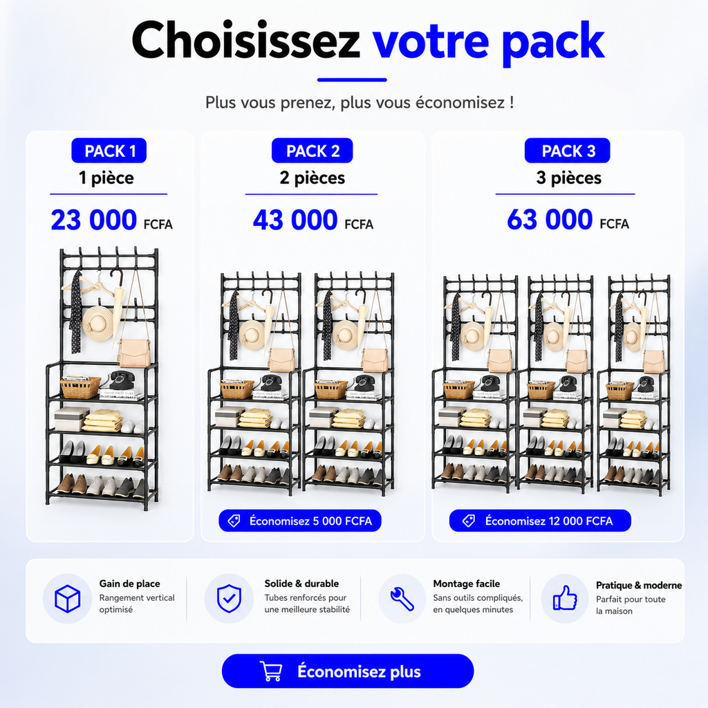 Dressing Multi-Rangement™ – Pour vêtements, chaussures, sacs et accessoires