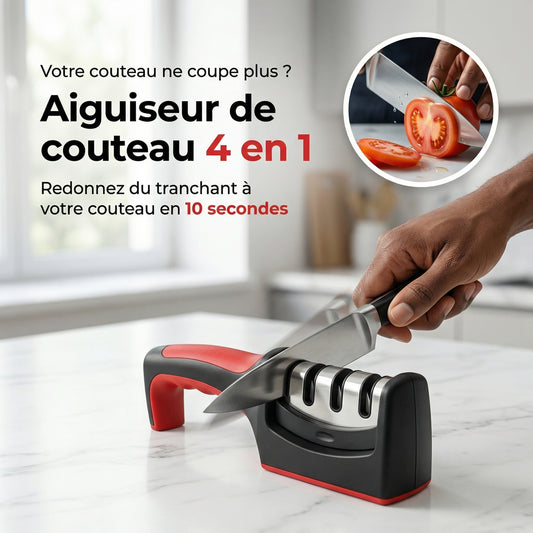 Aiguiseur de Couteaux 4 en 1 – Redonnez du tranchant à vos couteaux