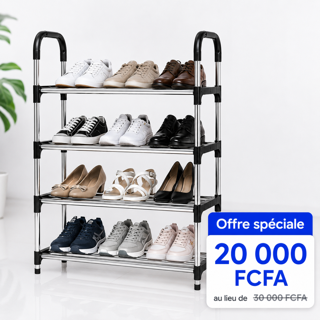 Étagère à Chaussures Gain de Place 4 Niveaux™