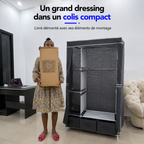 Dressing Grande Capacité™ avec Penderie, Étagères & 3 Tiroirs