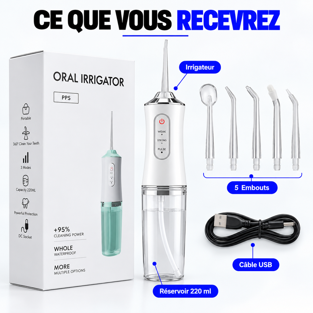 Irrigateur Dentaire - Nettoyez vos dents comme chez le dentiste