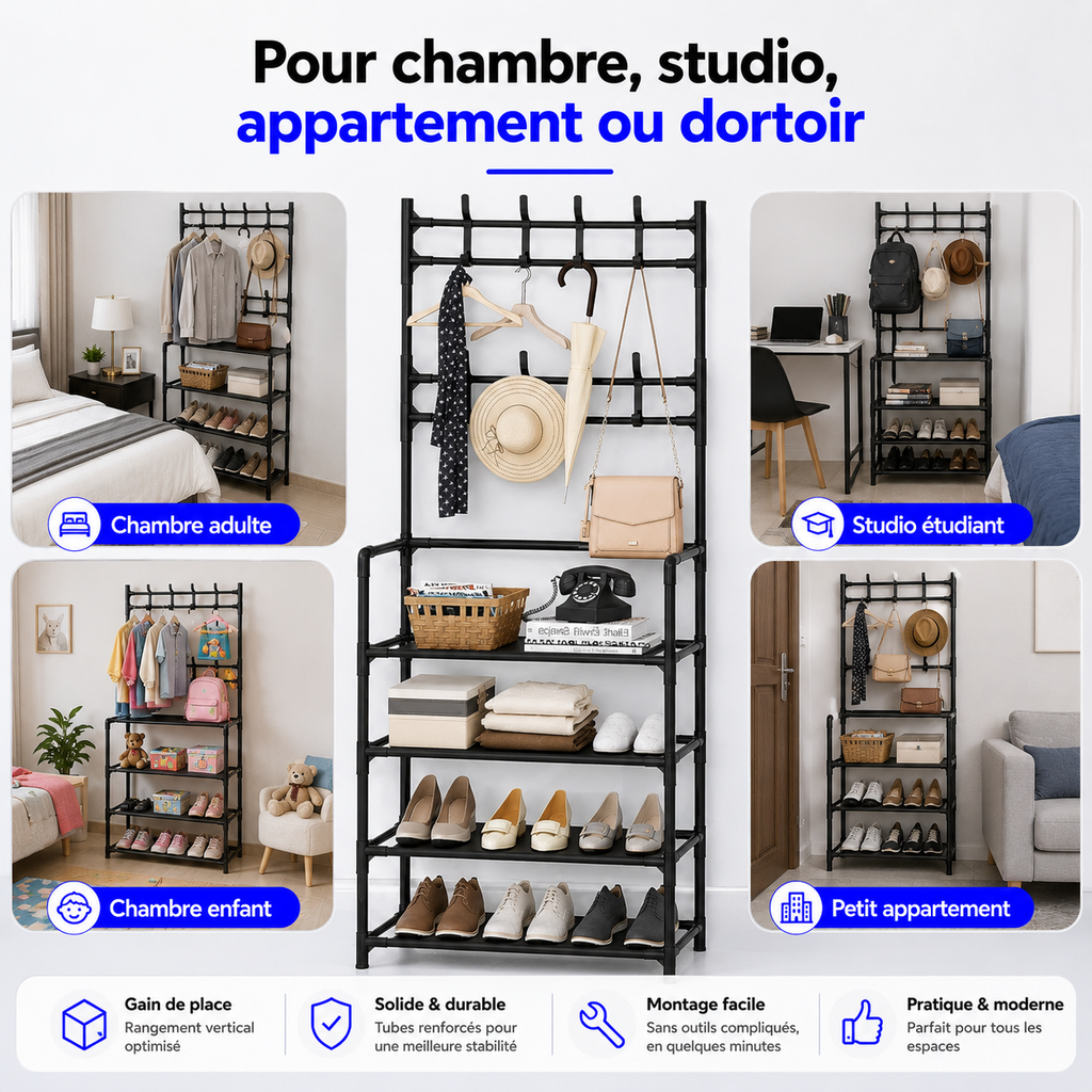 Dressing Multi-Rangement™ – Pour vêtements, chaussures, sacs et accessoires