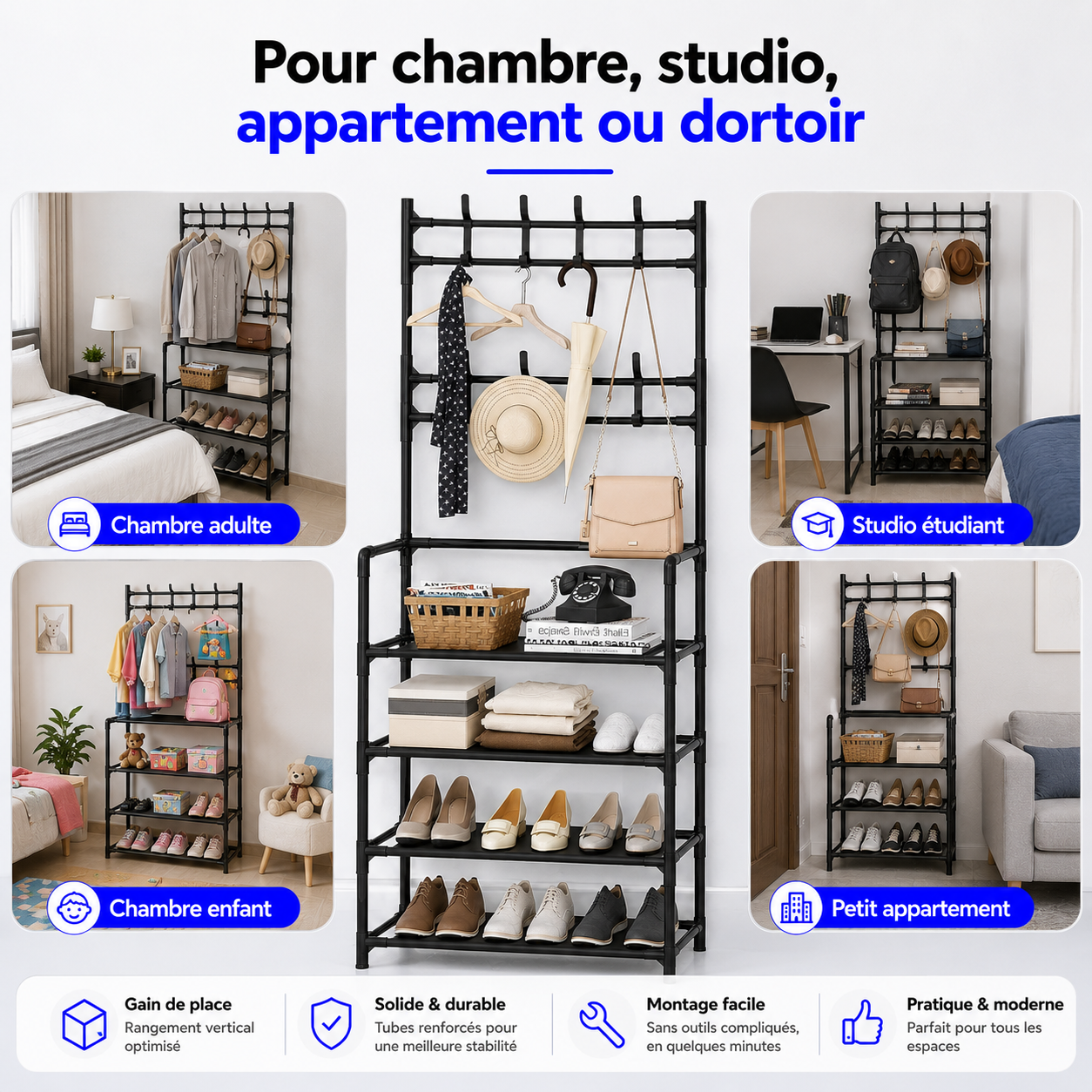 Dressing Multi-Rangement™ – Pour vêtements, chaussures, sacs et accessoires