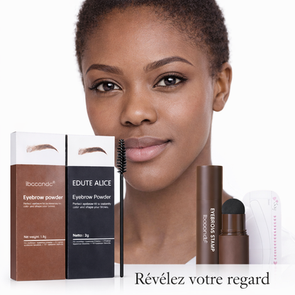 Kit Tampon à Sourcils Pro – Résultat Naturel (Couleurs Marron & Noir)