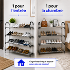 Étagère à Chaussures Gain de Place 4 Niveaux™