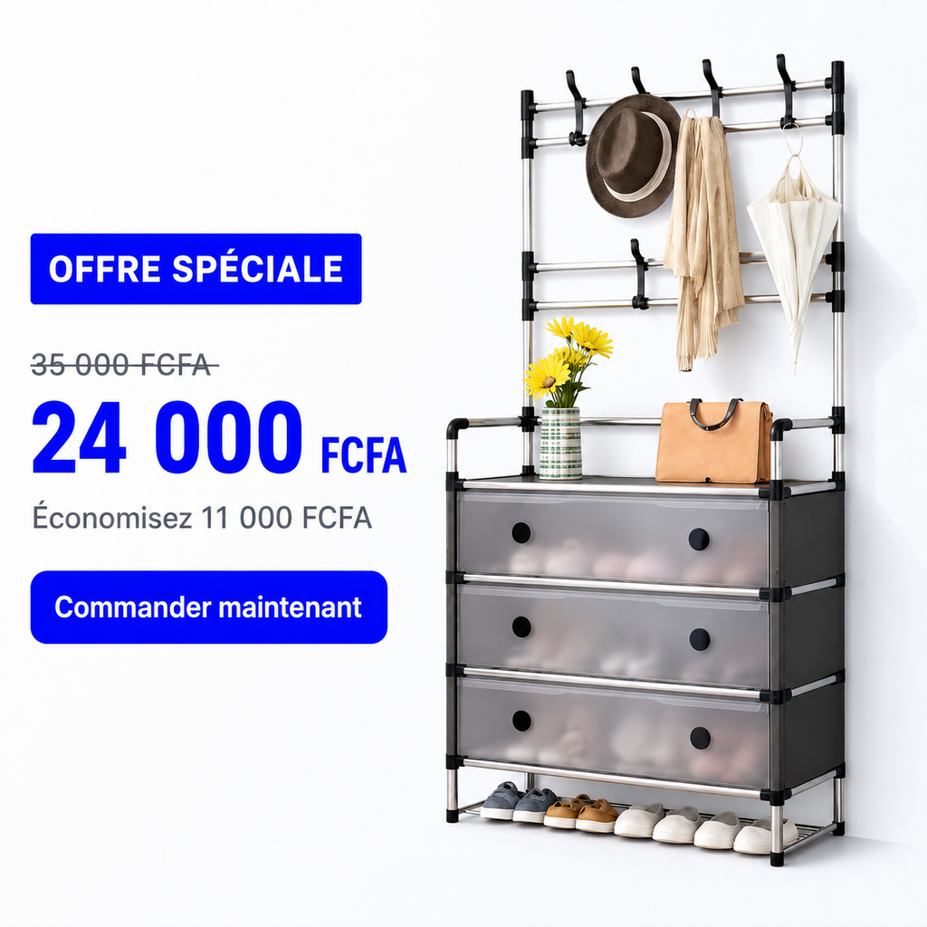 Meuble Multi-Rangement Gain de Place™ – Chaussures, Sacs & Accessoires