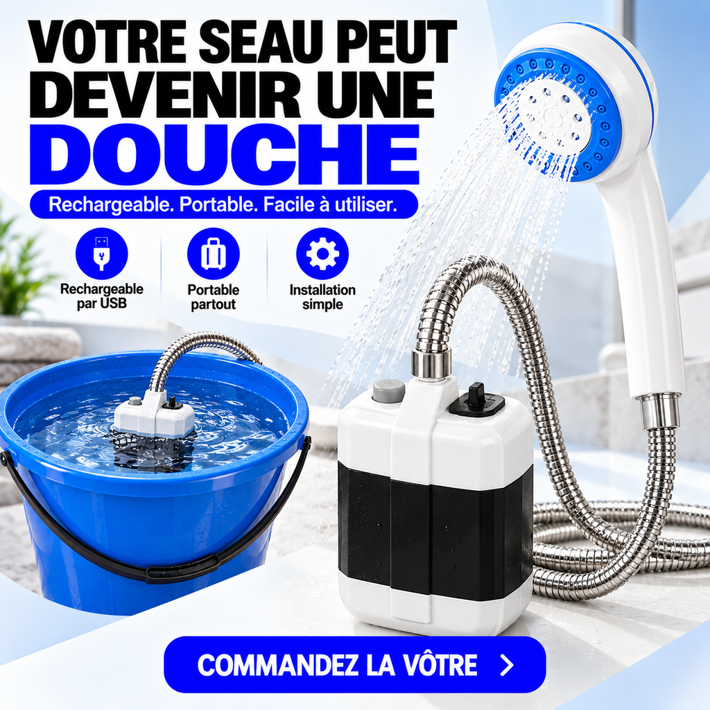 Douche Portable Rechargeable™ – Transformez votre seau en douche !