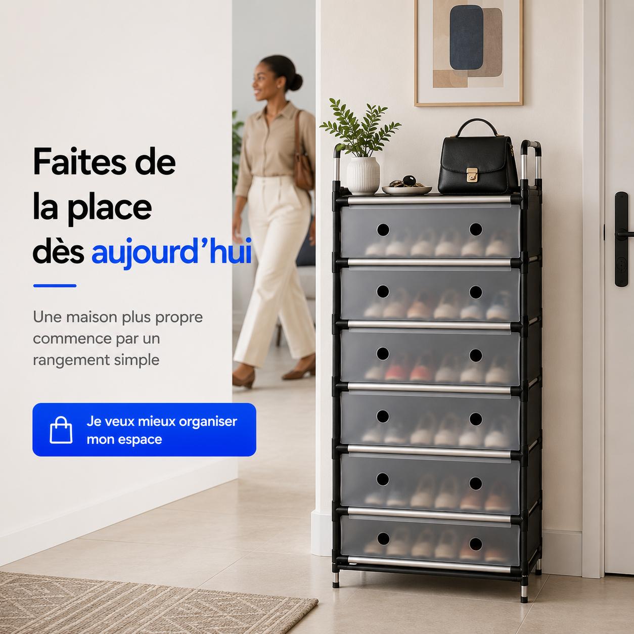 Meuble à Chaussures Gain de Place™ – 6 Compartiments