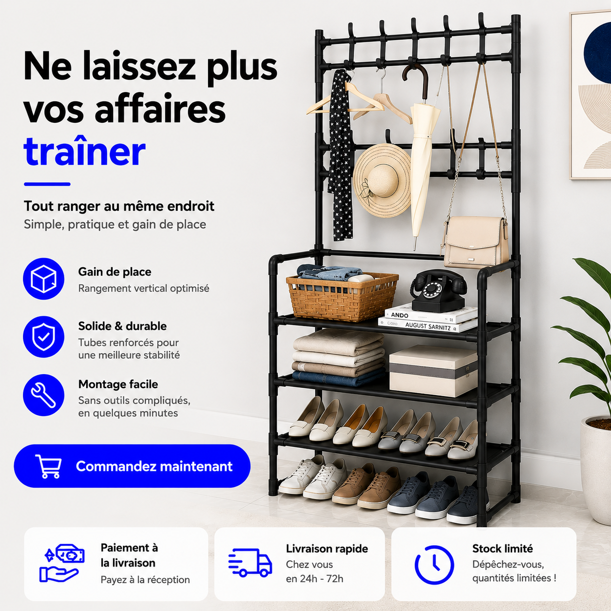Dressing Multi-Rangement™ – Pour vêtements, chaussures, sacs et accessoires