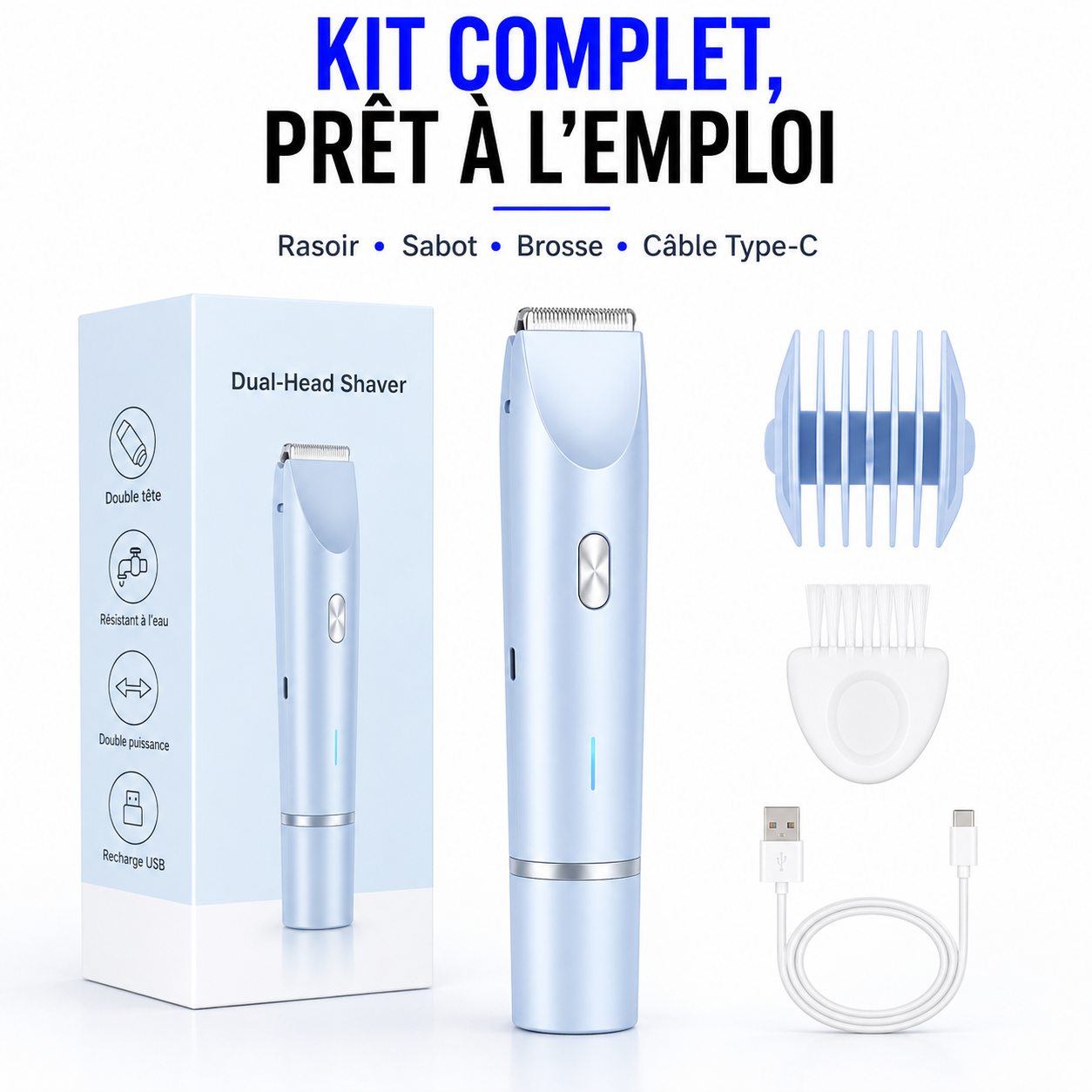 Rasoir Électrique Intime 3 en 1 – Rasage doux, sans douleur, ni irritation