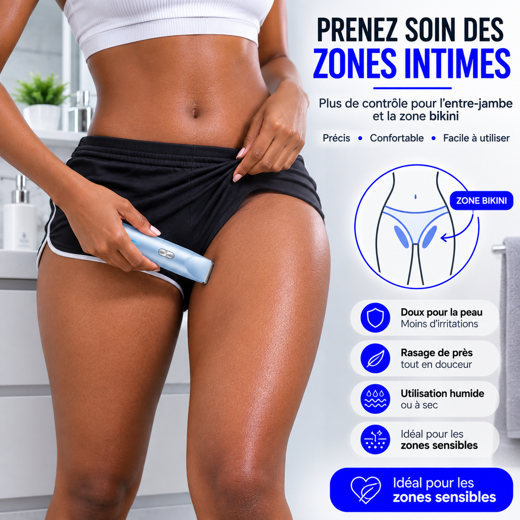 Rasoir Électrique Intime 3 en 1 – Rasage doux, sans douleur, ni irritation