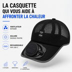 Casquette Anti-Chaleur – avec Ventilateur Solaire Rechargeable™