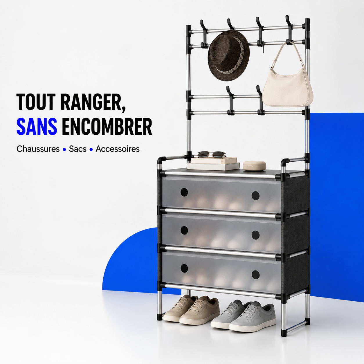 Meuble Multi-Rangement Gain de Place™ – Chaussures, Sacs & Accessoires