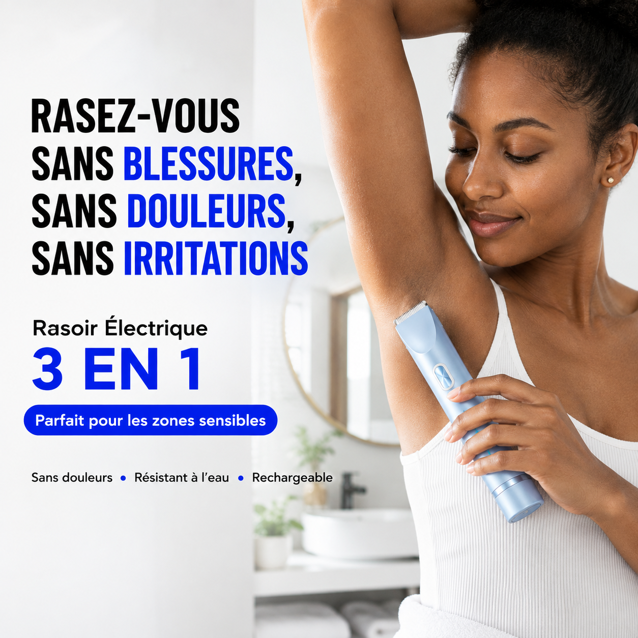 Rasoir Électrique Intime 3 en 1 – Rasage doux, sans douleur, ni irritation
