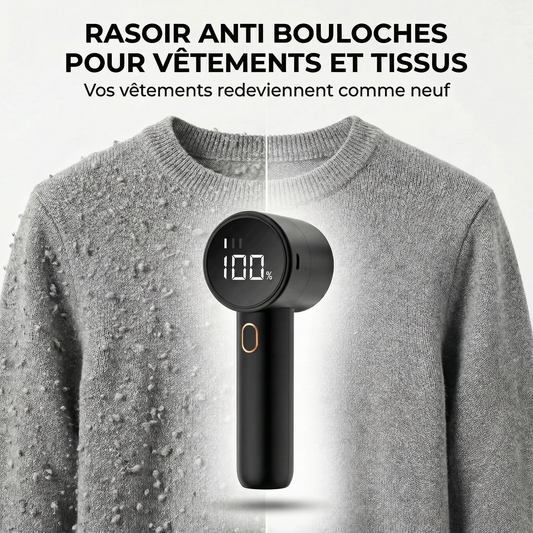 Rasoir Anti-Bouloches Électrique – Redonne Vie à Vos Vêtements en 30s