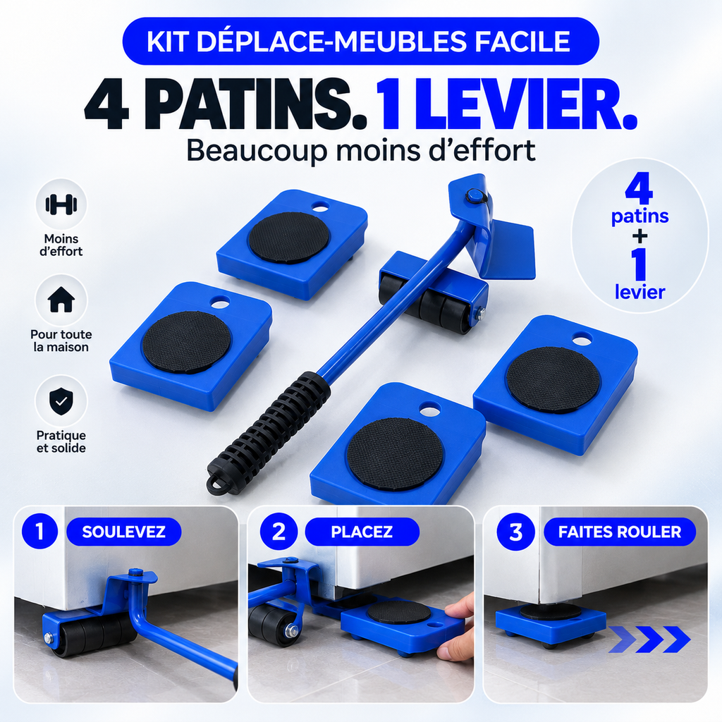 Kit Déplace-Meubles Facile™ – Déplacez vos Meubles Lourds Sans les Porter