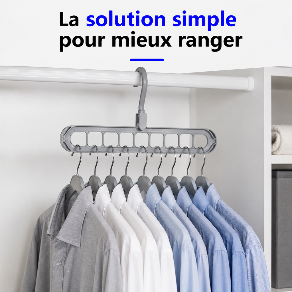 Lot de 05 Cintres Rotatif – Gagnez de l'espace !
