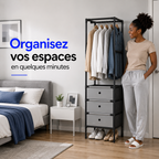 Dressing compact multifonction — Rangez vos vêtements, chaussures, sans encombrer