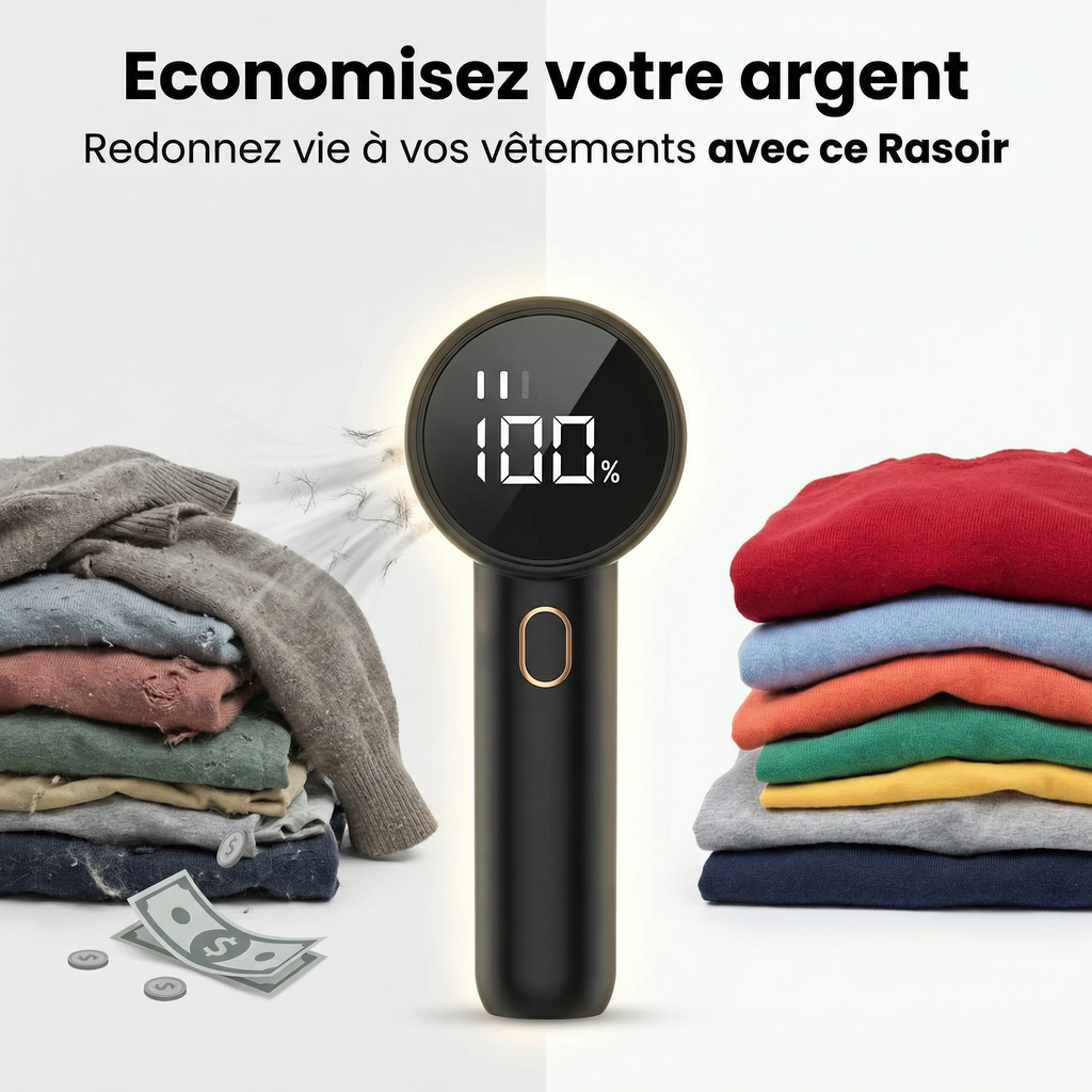 Rasoir Anti-Bouloches Électrique – Redonne Vie à Vos Vêtements en 30s