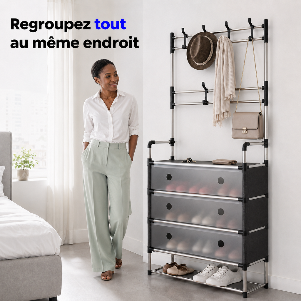 Meuble Multi-Rangement Gain de Place™ – Chaussures, Sacs & Accessoires