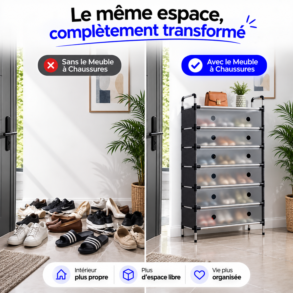 Meuble à Chaussures Gain de Place™ – 6 Compartiments