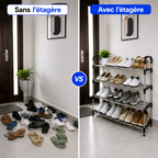Étagère à Chaussures Gain de Place 4 Niveaux™