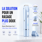 Rasoir Électrique Intime 3 en 1 – Rasage doux, sans douleur, ni irritation