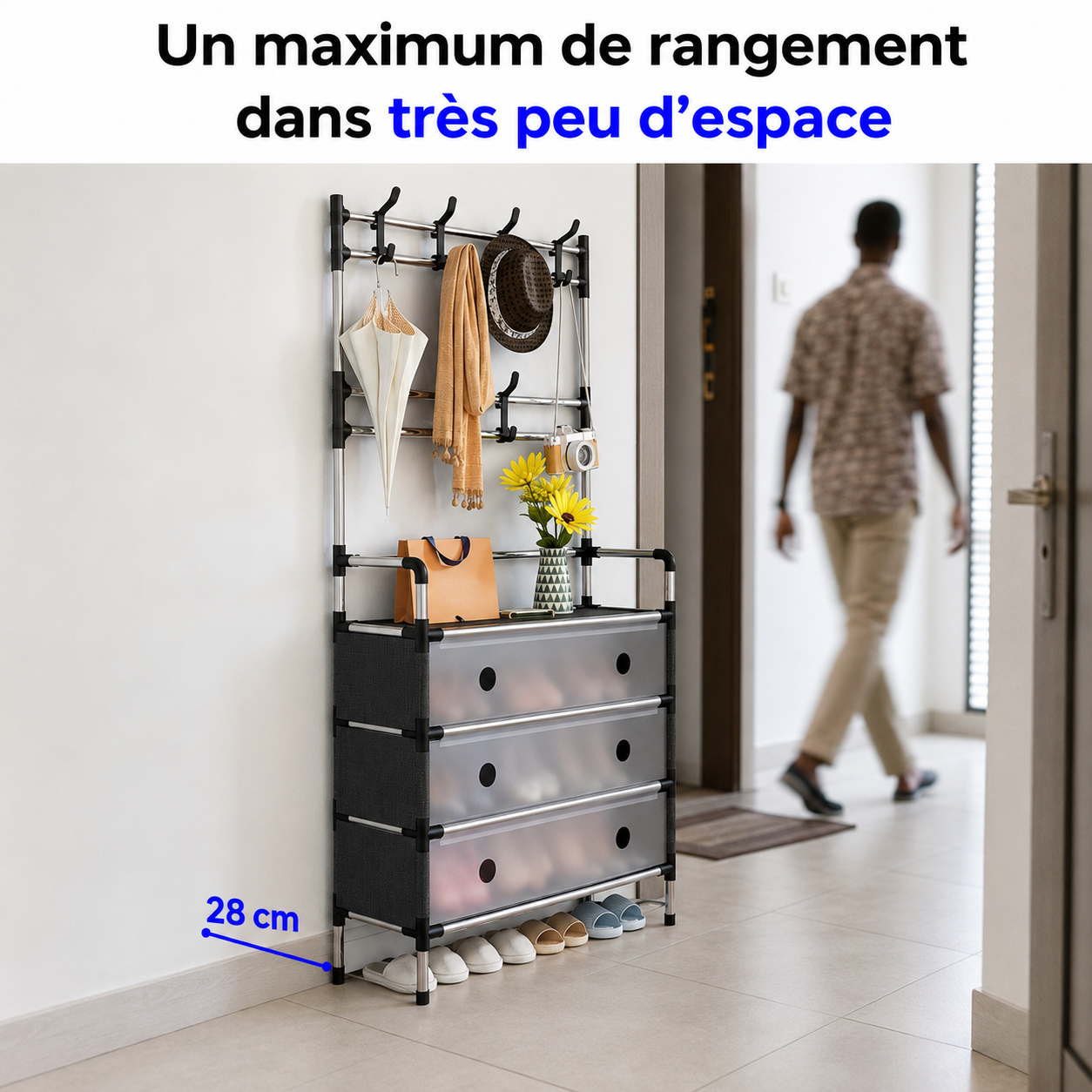 Meuble Multi-Rangement Gain de Place™ – Chaussures, Sacs & Accessoires