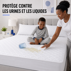 Protège-Matelas Imperméable + 2 Couvre-Oreillers Offerts – Pour lit de 2 Places