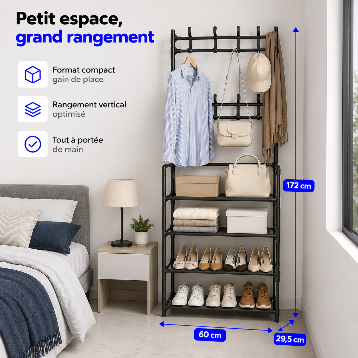 Dressing Multi-Rangement™ – Pour vêtements, chaussures, sacs et accessoires