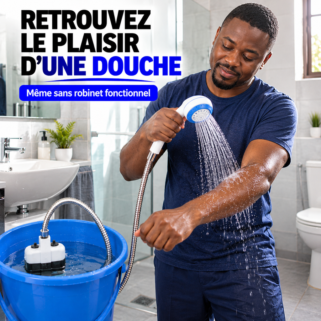 Douche Portable Rechargeable™ – Transformez votre seau en douche !
