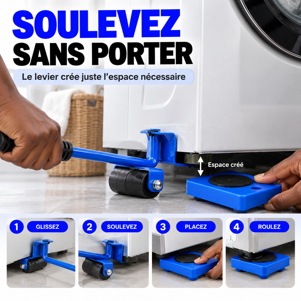 Kit Déplace-Meubles Facile™ – Déplacez vos Meubles Lourds Sans les Porter