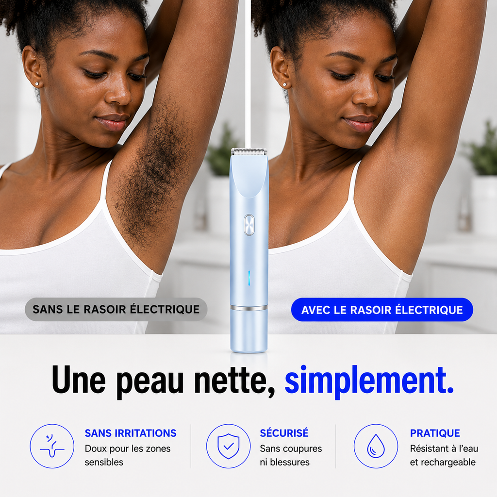 Rasoir Électrique Intime 3 en 1 – Rasage doux, sans douleur, ni irritation