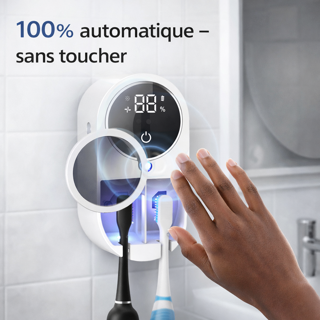 Désinfectant UV Intelligent pour Brosse à Dents – Éliminez jusqu’à 99% des bactéries invisibles