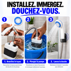 Douche Portable Rechargeable™ – Transformez votre seau en douche !