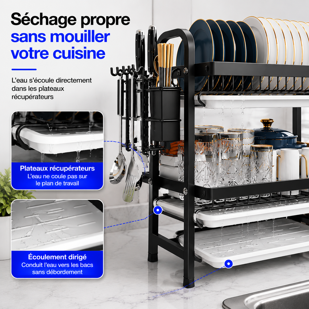 Organiseur Vaisselle Multifonction 3 Niveaux™