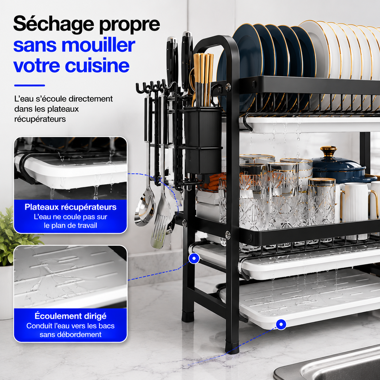 Organiseur Vaisselle Multifonction 3 Niveaux™