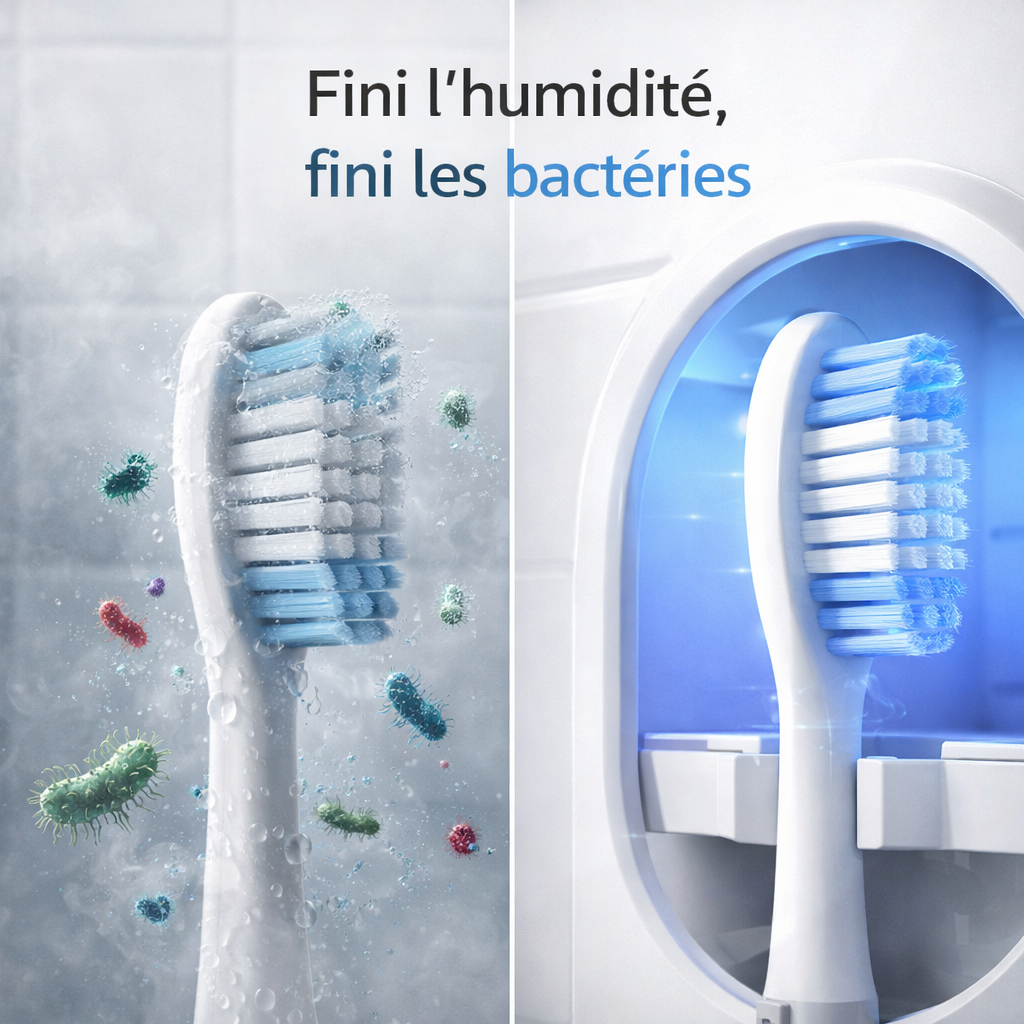 Désinfectant UV Intelligent pour Brosse à Dents – Éliminez jusqu’à 99% des bactéries invisibles