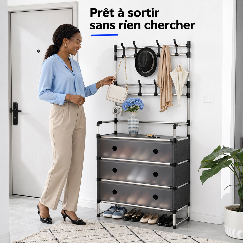 Meuble Multi-Rangement Gain de Place™ – Chaussures, Sacs & Accessoires