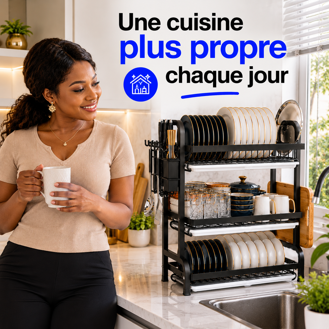 Organiseur Vaisselle Multifonction 3 Niveaux™