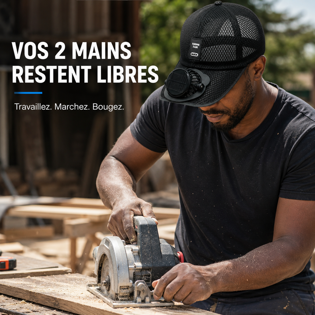 Casquette Anti-Chaleur – avec Ventilateur Solaire Rechargeable™