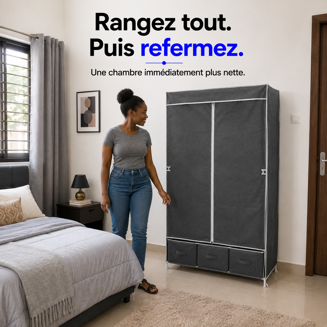 Dressing Grande Capacité™ avec Penderie, Étagères & 3 Tiroirs