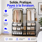 Dressing 3-en-1 | Rangez vêtements, chaussures et accessoires facilement